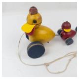 Vintage Fisher-Price Quacky Family Wooden Pull Toy Duck Family