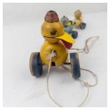 Vintage Fisher-Price Quacky Family Wooden Pull Toy Duck Family