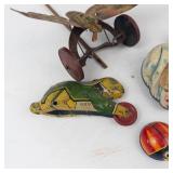 Vintage Lithograph Tin Toy Assortment Mixed Lot