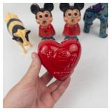 Vintage Plastic Character & Animal Toy Mixed Lot