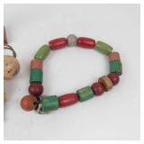 Wooden Toy Abacus, Doll & Beaded Bracelet Mixed Lot