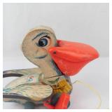 Vintage 1961 Fisher-Price Big Bill Pelican Pull Toy Model 794