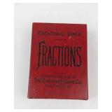 Antique 1902 Cincinnati Game Company Fractions Educational Card Game