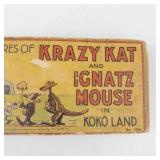 Vintage 1934 Adventures of Krazy Kat and Ignatz Mouse in Koko Land Saalfield Book **HIGH RESALE VALUE**
