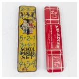 Vintage School Pencil Set & Arcadian Water Colors Mixed Lot