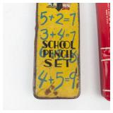 Vintage School Pencil Set & Arcadian Water Colors Mixed Lot