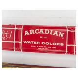 Vintage School Pencil Set & Arcadian Water Colors Mixed Lot