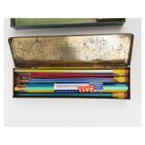 Jackie Pencil Tins With Pencils (Lot of 2)