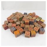 Vintage Wooden Alphabet Blocks Assortment
