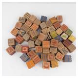 Vintage Wooden Alphabet Blocks Assortment