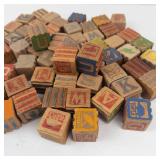Vintage Wooden Alphabet Blocks Assortment