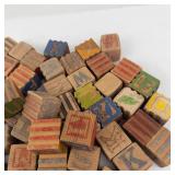 Vintage Wooden Alphabet Blocks Assortment