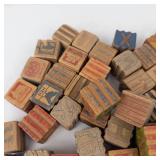 Vintage Wooden Alphabet Blocks Assortment
