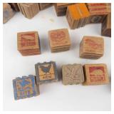 Vintage Wooden Alphabet Blocks Assortment
