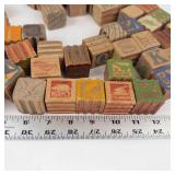 Vintage Wooden Alphabet Blocks Assortment