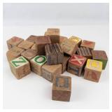 Vintage Wooden Alphabet Blocks