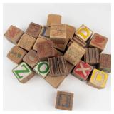 Vintage Wooden Alphabet Blocks