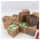 Vintage Wooden Alphabet Blocks