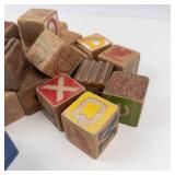 Vintage Wooden Alphabet Blocks