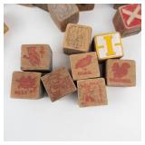 Vintage Wooden Alphabet Blocks