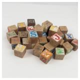Vintage Wooden Alphabet Blocks