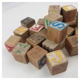 Vintage Wooden Alphabet Blocks