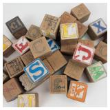 Vintage Wooden Alphabet Blocks