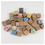 Vintage Wooden Alphabet Blocks