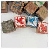 Vintage Wooden Alphabet Blocks Mixed Lot