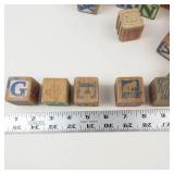 Vintage Wooden Alphabet Blocks Mixed Lot