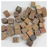 Vintage Wooden Alphabet Blocks