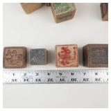Vintage Wooden Alphabet Blocks Assortment