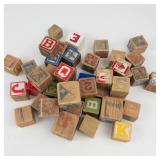 Vintage Wooden Alphabet Blocks