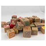Vintage Wooden Alphabet Blocks