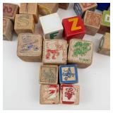 Vintage Wooden Alphabet Blocks