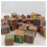 Vintage Wooden Alphabet Blocks Set