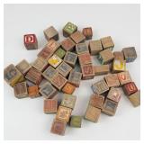 Vintage Wooden Alphabet Blocks Set