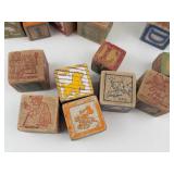 Vintage Wooden Alphabet Blocks Set