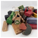 Vintage Wooden Blocks Mixed Lot