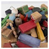 Vintage Wooden Blocks Mixed Lot
