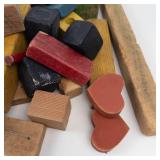 Vintage Wooden Blocks Mixed Lot