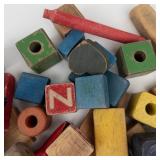 Vintage Wooden Blocks Mixed Lot