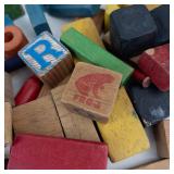 Vintage Wooden Blocks Mixed Lot