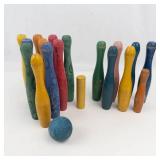 Wooden Bowling Pin Game Set