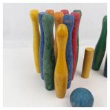Wooden Bowling Pin Game Set