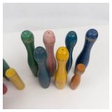 Wooden Bowling Pin Game Set