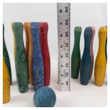 Wooden Bowling Pin Game Set