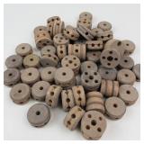 Vintage Tinkertoy Wooden Wheel Assortment