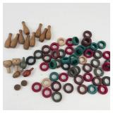 Vintage Wooden Carrom Pieces Mixed Lot