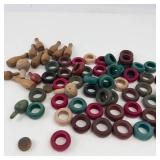 Vintage Wooden Carrom Pieces Mixed Lot